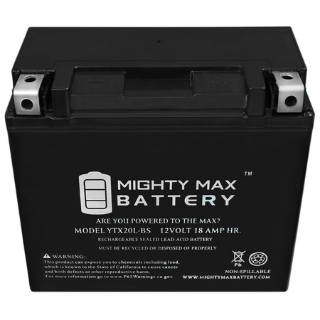 Mighty Max Battery YTX20L-BS Battery Replacement for BRP 650 Outlander 6x6 19 YTX20L-BS525